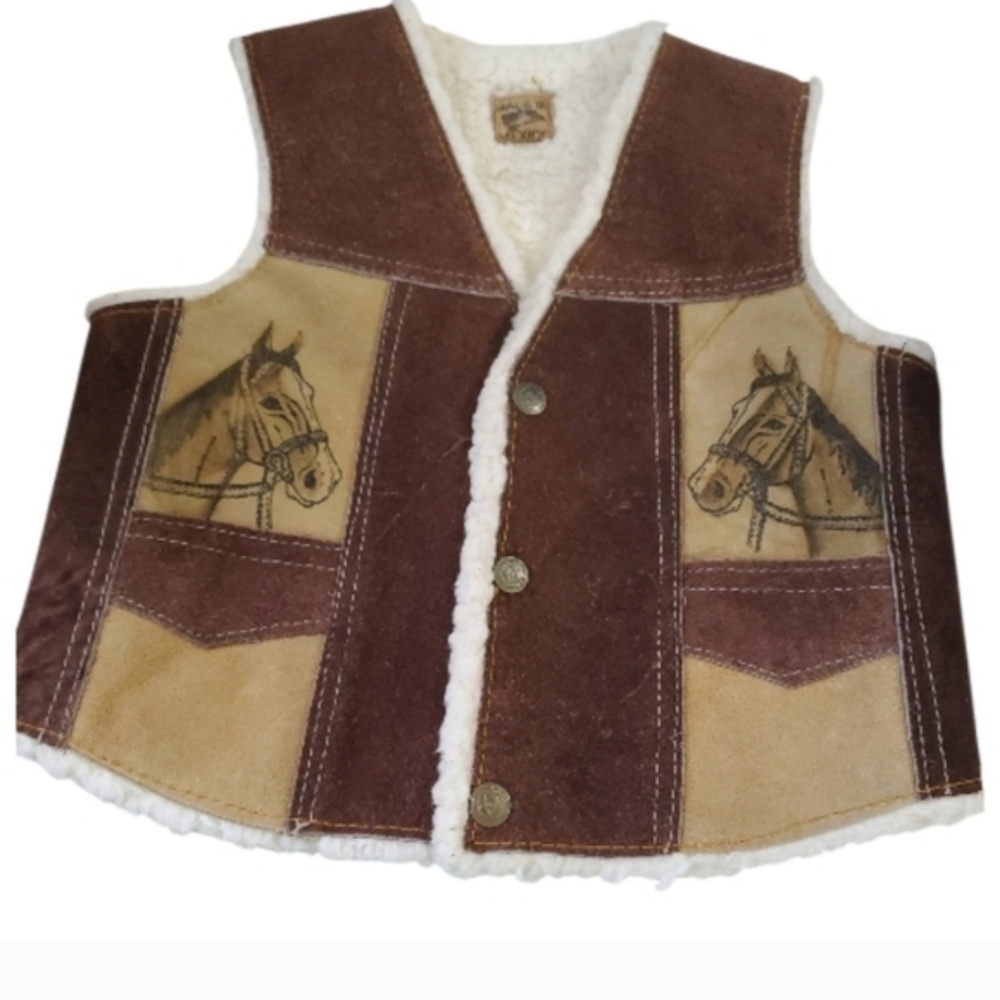 Kids Brown and Tan Horse Vest